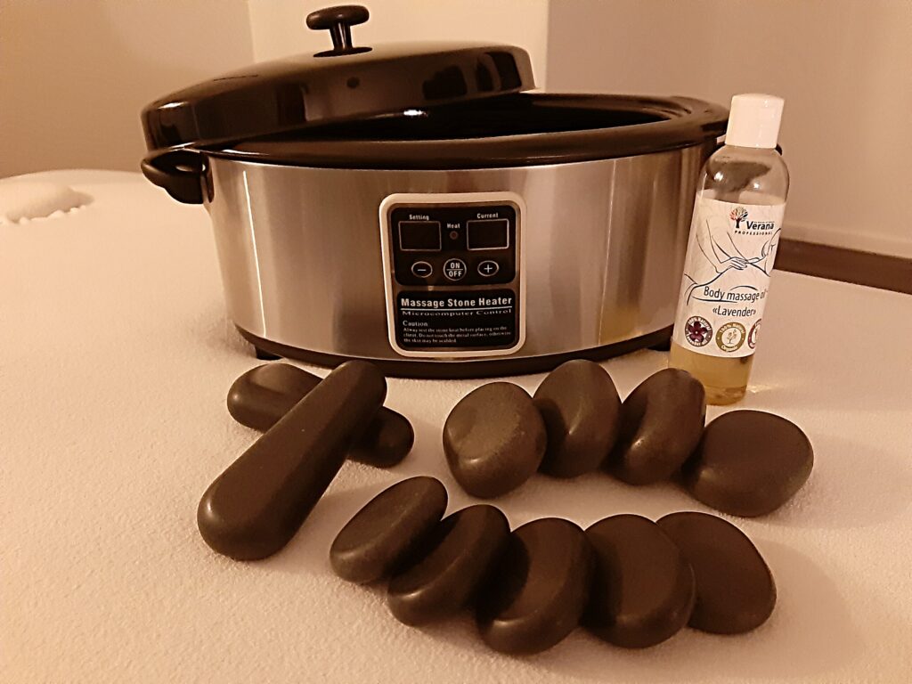 Hot stone set voor ontspanningsmassage